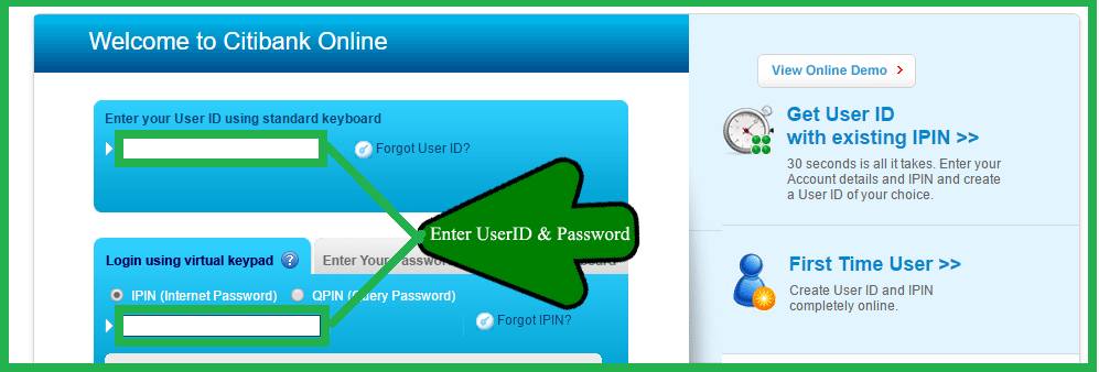 how to login citibank